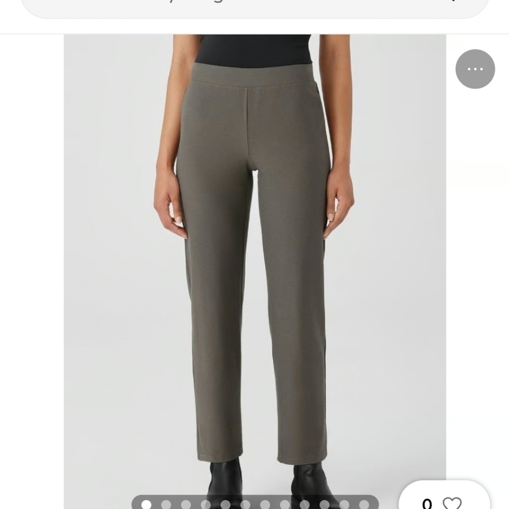 Eileen Fisher pull on wide leg crop pant size medium career classic charcoal